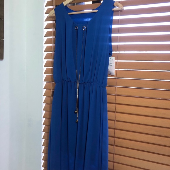 Vivi Fashion Royal Blue Dress with Chain - Picture 4 of 5